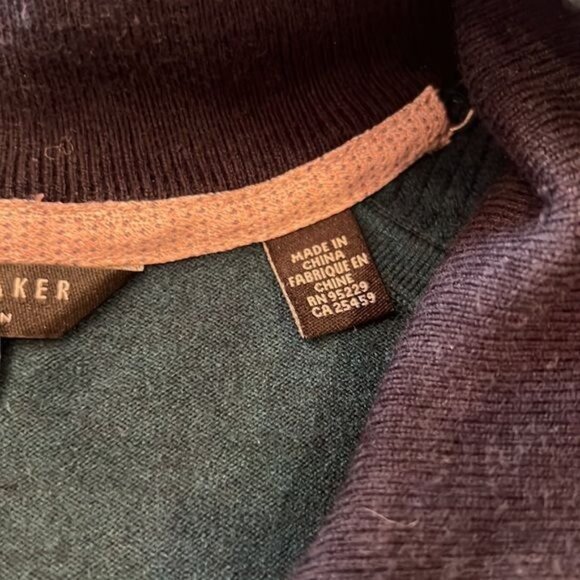 Ted Baker London Knitted 1/4 Zip Funnel Neck Sweater Size XL Viscose Cotton - Picture 10 of 14